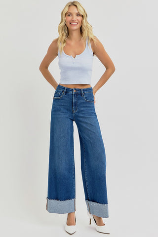 Risen TC HR Crop Wide Cuffed Jeans