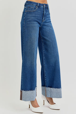 Risen TC HR Crop Wide Cuffed Jeans