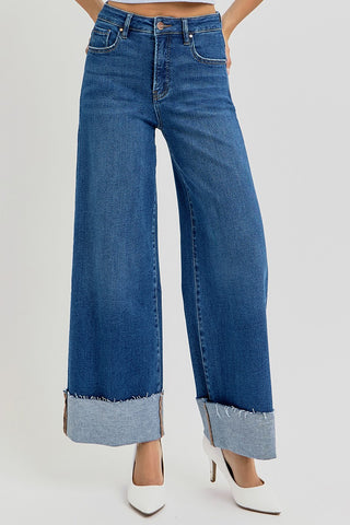 Risen TC HR Crop Wide Cuffed Jeans