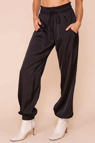 SET-Elastic Waist Satin Jogger | JQ Clothing Co.