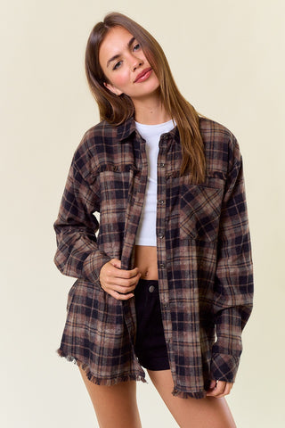 Paxton Plaid Frayed Flannel Shirt | JQ Clothing Co.