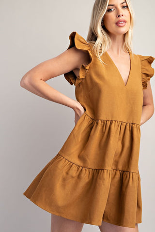 Favorite V-Neck Flutter Sleeve Dress | JQ Clothing Co.