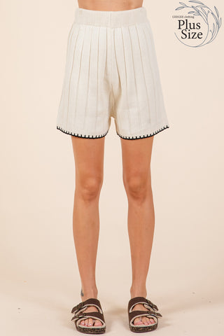 Curvy 2-Piece Blanket Stitch Sweater Set