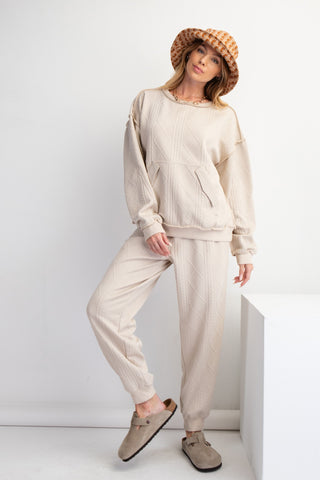 Khaki Textured Ponti Lounge Set | JQ Clothing Co.