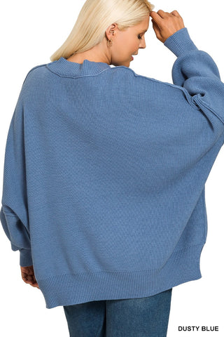 Curvy Side Slit Oversized Sweater