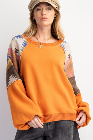 Rust Print Mix Pullover | JQ Clothing Co.