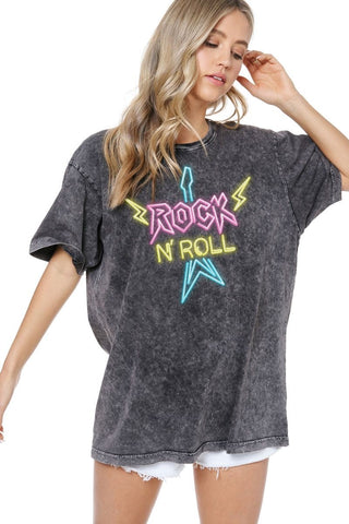 Neon Sign Rock N Roll Graphic Tee | JQ Clothing Co.