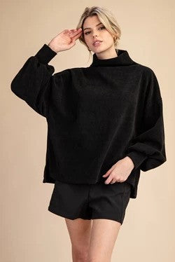 Mock Neck Balloon Sleeve Top | JQ Clothing Co.