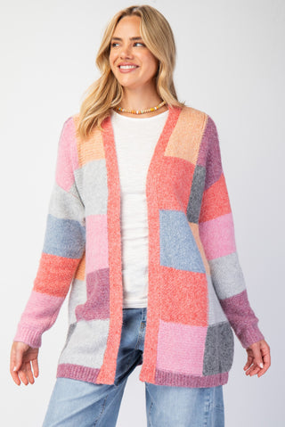 Multi Colored Color Block Cardigan | JQ Clothing Co.