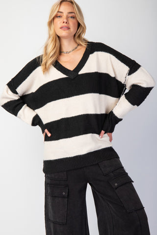 Rugby Stripe Pattern Sweater | JQ Clothing Co.