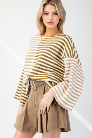 Color Stripe Mix Hacci Knit Top | JQ Clothing Co.