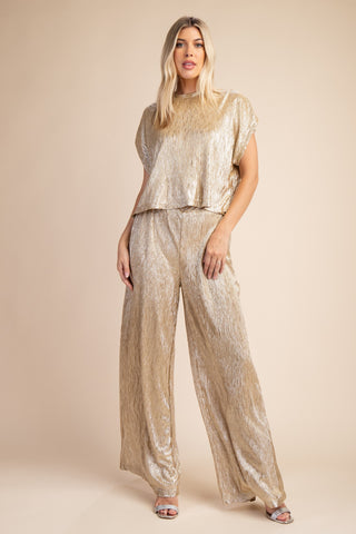 Gold and Gorgeous Lurex Pant Set | JQ Clothing Co.