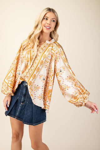 Mirrored Scarf Print Blouse | JQ Clothing Co.