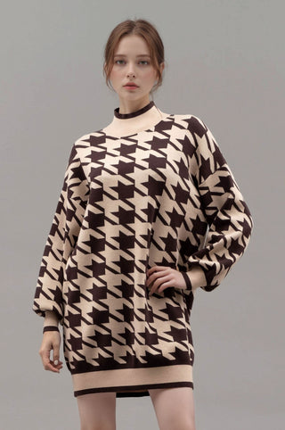 Houndstooth Sweater Dress | JQ Clothing Co.