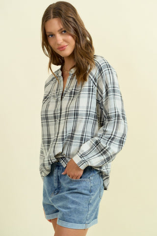 Lightweight Flannel Snap Blouse