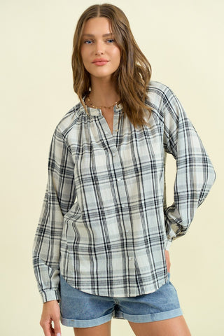 Lightweight Flannel Snap Blouse