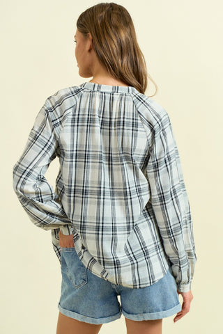 Lightweight Flannel Snap Blouse
