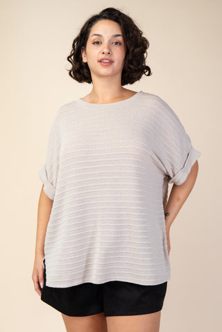 Curvy Cuff Sleeve Knit Top | JQ Clothing Co.