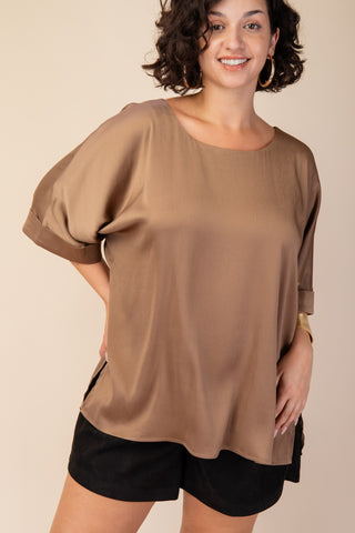 Curvy Side Slit High Low Blouse | JQ Clothing Co.