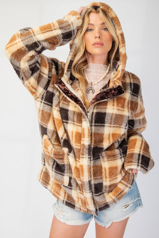 Pepper Plaid Fleece Hoodie | JQ Clothing Co.