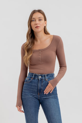 Basic Button Henley Top