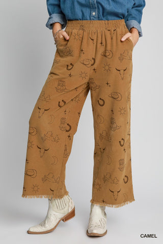 Calliope Corduroy Graphic Print Pants | JQ Clothing Co.