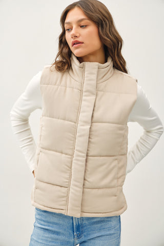 Suede-Like Puffer Vest | JQ Clothing Co.