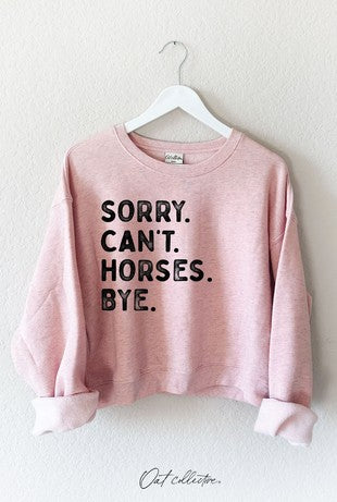 SORRY CAN'T HORSES BYE Graphic Top