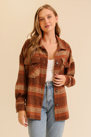 Fall Vibes Plaid Print Shacket | JQ Clothing Co.