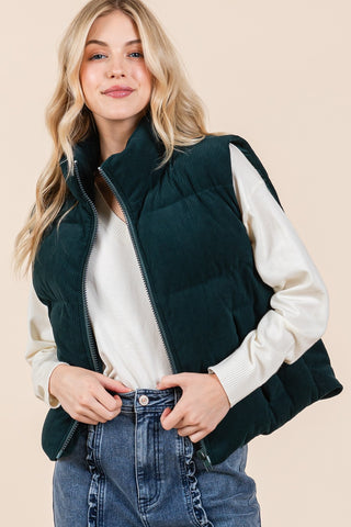 Carefree Corduroy Puffer Vest | JQ Clothing Co.