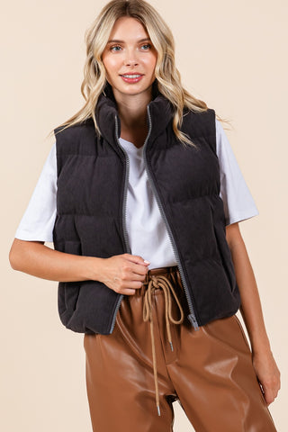 Carefree Corduroy Puffer Vest | JQ Clothing Co.