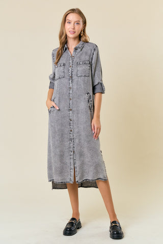 Frayed Tencel Denim Shirt Dress | JQ Clothing Co.