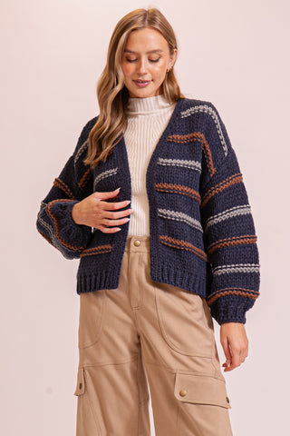 Cozy Striped Knit Cardigan | JQ Clothing Co.