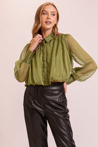 Bubble Hem Chiffon Shirt | JQ Clothing Co.