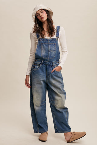 Blue Denim Barrel Jean Overall