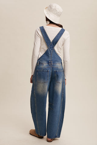 Blue Denim Barrel Jean Overall