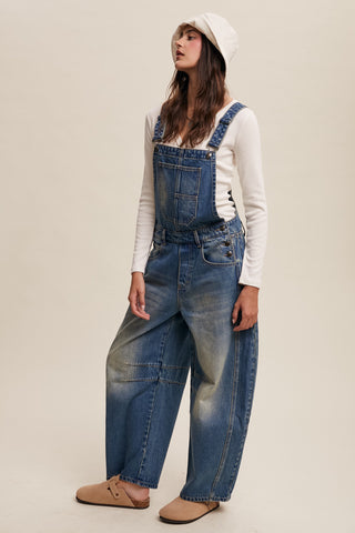 Blue Denim Barrel Jean Overall