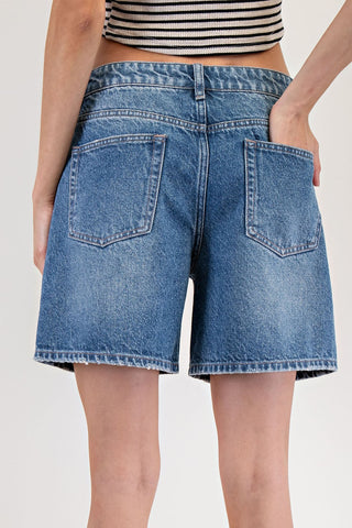 Dark Denim Relaxed Shorts