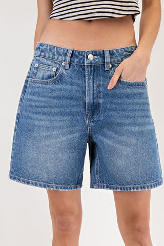 Dark Denim Relaxed Shorts