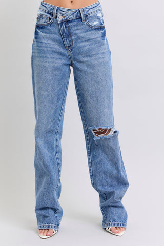 Judy Blue HW Criss-Cross Dad Jean | JQ Clothing Co.