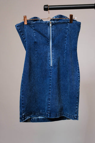 Sweetheart Sweetheart Cutout Denim Minidress