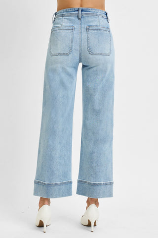 Risen High Rise Crop Wide Jeans