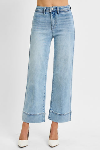 Risen High Rise Crop Wide Jeans