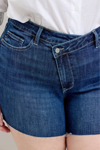 Curvy JB Criss-Cross Waistband HW Shorts