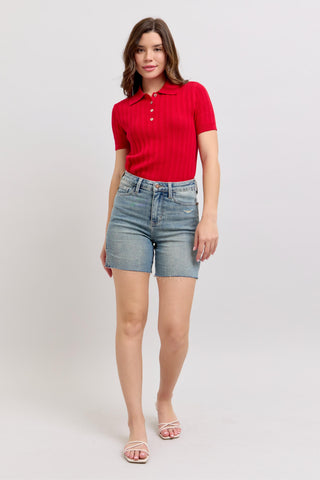 JB Vintage Wash Side Slit Shorts