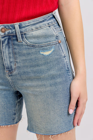 JB Vintage Wash Side Slit Shorts