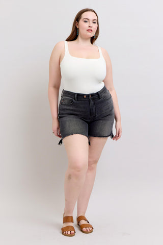 Curvy JB Cut Off 2 Button Dad Shorts