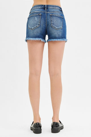 Stretchy Low Rise Frayed Shorts