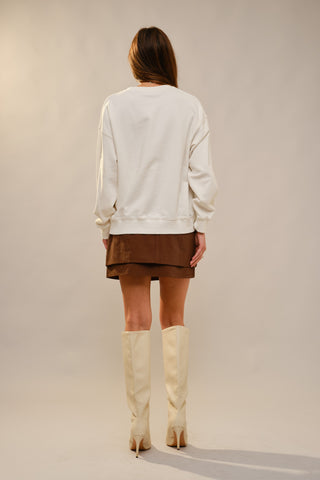 Chenille Teddy Western Sweatshirt, view 3