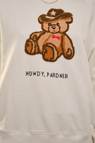 Chenille Teddy Western Sweatshirt, view 4